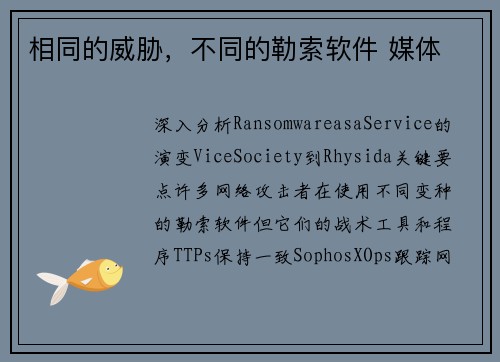相同的威胁，不同的勒索软件 媒体